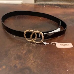 Missguided black belt with gold buckle, 44.5in. in length